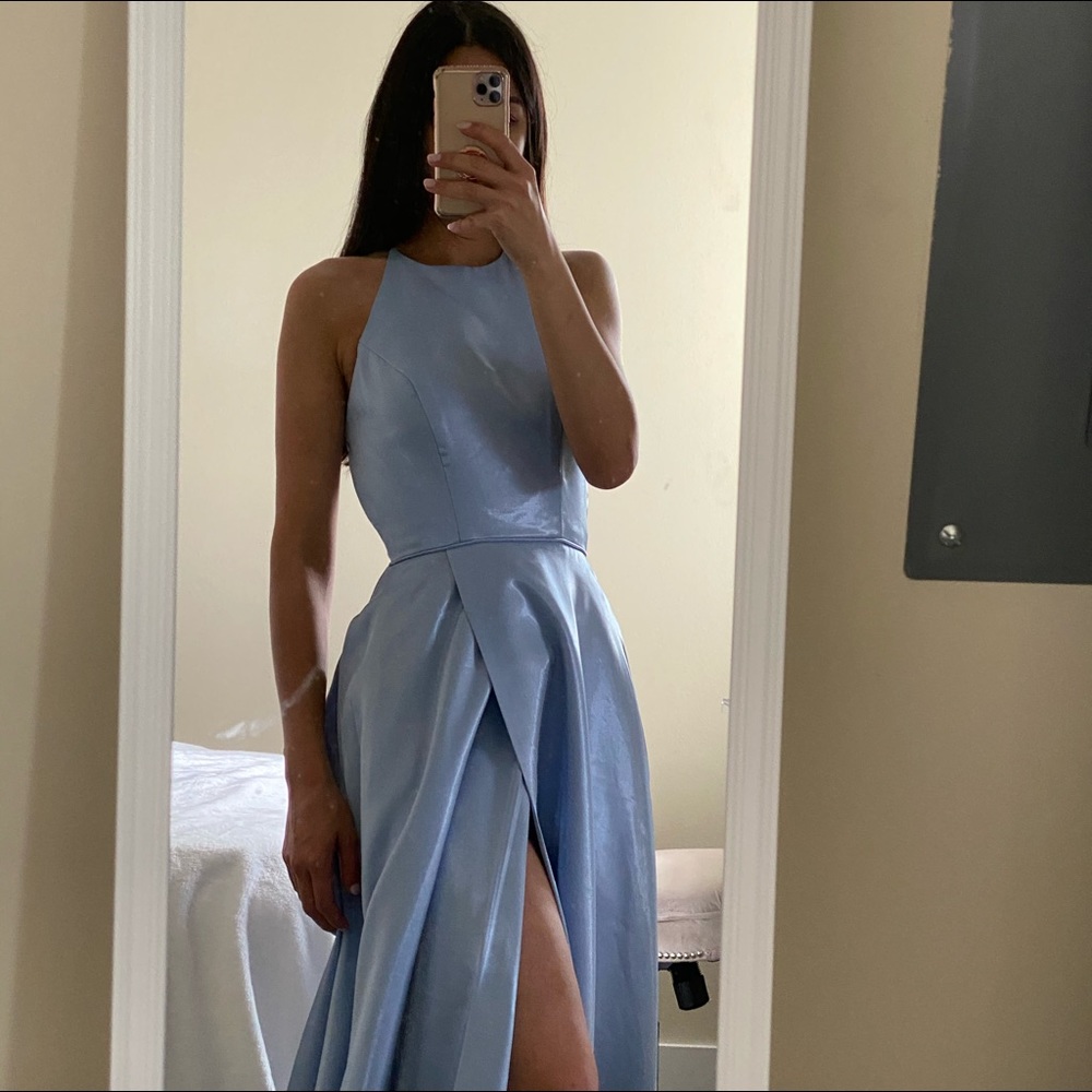 Ice blue ball gown